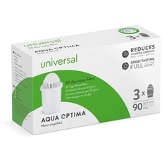 Aqua Optima Wasserfilterkartuschen, klassischer Stil – 3er-Pack (Vorrat für 3 Monate), kompatibel mit Brita Classic, weiß