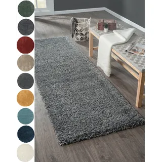 Myflair My Shaggy Hochflorteppich 80 x 200 cm Grau