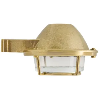 Außenlampe Wand klein IP64 B: 14 cm Messing massiv Glas G9 Maritim Leuchte