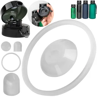 Ersatz Dichtringe Set, 2 Sets, kompatibel mit 720°DGREE uberBottle, Super Sparrow, uvm., für Trinkflaschen ab 650 ml Füllvolumen, Silikondichtungen für Wasserflasche Schraubverschluss und Kappe