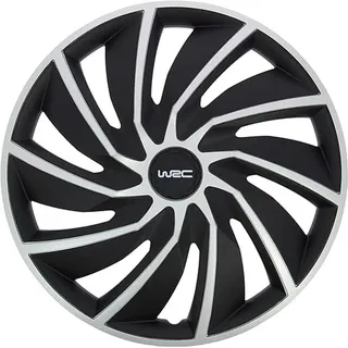 WRC 007597 4 Radkappen 14 Zoll, Radzierblende Turbo Bicolor Grau und Schwarz