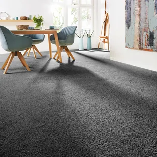 Andiamo Teppichboden »Softness, Velours, Made in Belgium« rechteckig 17 mm Höhe Uni Farben, Breite 400 cm, besonders weich, Wohnzimmer, Schlafzimmer, grau