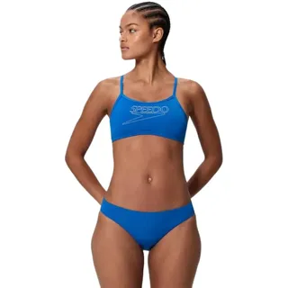 Speedo Endurance+ Logo Thin Strap Bikini - Mayan Blue - UK 36