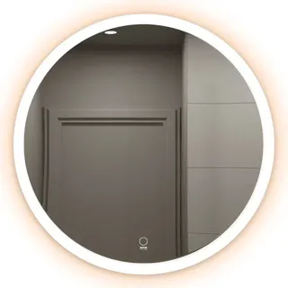 HOME DELUXE - LED-Spiegel - Rund - 3 verschiedene Lichtfarben - Antibeschlagssystem - 38 Watt Gesamtleistung I Wandspiegel Badspiegel Badezimmerspiegel - Variantenauswahl (EMMI - 80 cm) - Weiß