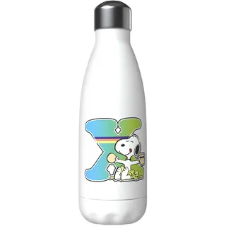 Snoopy Wasserflasche aus Edelstahl, luftdicht, mehrfarbig, 550 ml, Weiß, offizielles Lizenzprodukt (CyP Brands)