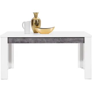 Furniture24 Tisch BRANDO B10, Esstisch ausziehbar 160 - 200 cm - Weiß