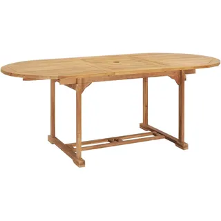 vidaXL Garten-Ausziehtisch 150-200x100x75 cm Massivholz Teak - Braun