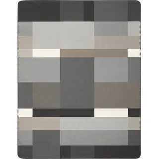 Biederlack Wohndecke »Black Part« mit modernem Karo, mit Zierstich Biederlack grau B/L: cm x 200