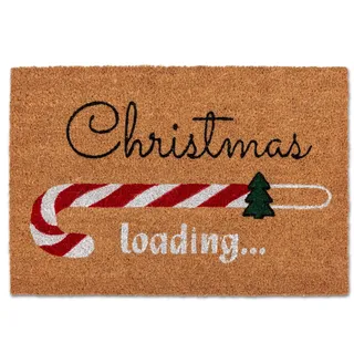 ASTRA Fußmatte "Kokosvelours Xmas loadin 40x60" rechteckig 1,4 mm Höhe Kokos, Natürliches Material, Zuckerstange, Weihnachten, beige