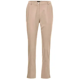 Stoffhose GOLDNER "Kurzgröße Sportive Hose Anna aus trageangenehmen Satin", Damen, Gr. 24, K-Gr, beige, Obermaterial: 64% Baumwolle CO. 33% Polyester PES. 3% Elasthan EL., normal, Hosen Stoffhose, Perfekt sitzende und anschmiegsame Passform