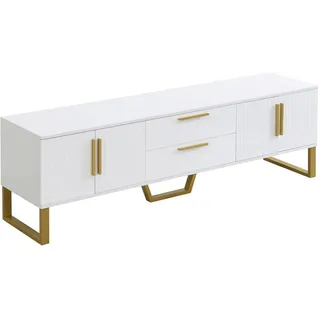 Urban Meuble Sideboard im minimalistischen Design, 170/40/53.5cm , Weiß , Holzwerkstoff, Metall , Rechteckig , 40x53.5x170 cm , Wohnzimmer, TV Möbel, Lowboards, Lowboards stehend