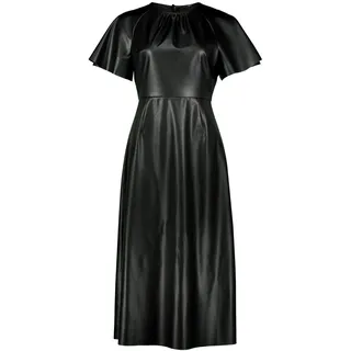 Midikleid ZERO "Midikleid in Lederoptik", Damen, Gr. 38, EURO, schwarz (schwarz beauty), Obermaterial: 100% Polyester PES., Kleider Midikleid