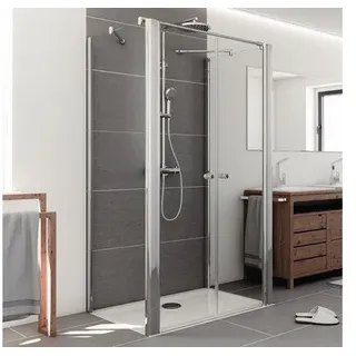 U-Kabine mit Pendeltür Breuer Elana 1000x1000x2000 mm Echtglas Klar hell alunatu