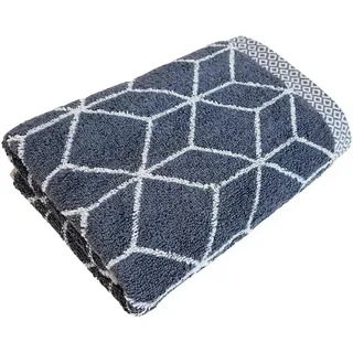 framsohn frottier Duschtuch "Design Jacquard Prisma Badetuch" mehrfarbig gewebtem Saum, hergestellt in Österreich, anthrazit, weiß