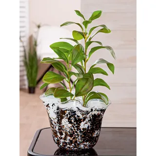 Gilde »Vase Petunia, schwarz-weiß«, schwarz-weiß