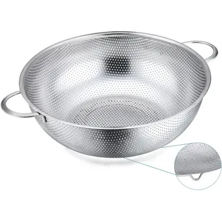 Sieb, HaWare Edelstahl Küchensieb Nudelsieb mit Griff, Ø28cm, Großes Mikroperforiertes Abtropfsieb Seiher zum Ablaufen & Spülen von Küche/Nudel/Gemüse/Obst/Reis, Spülmaschinenfest