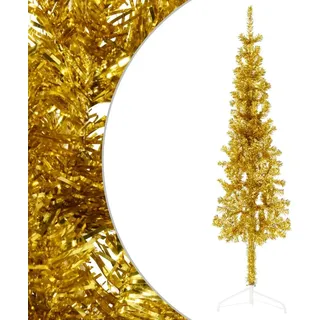 Künstlicher Halb-Weihnachtsbaum mit Ständer Schlank Gold 120 cm - Gold