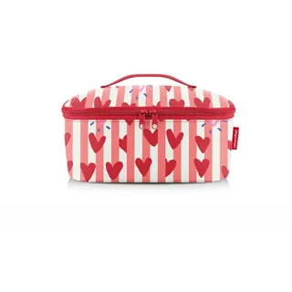 Reisenthel coolerbag M pocket Kühltasche mit Obermaterial aus recycelten PET-Flaschen Ideal für das Mittagessen unterwegs, Couleur:hearts & stripes