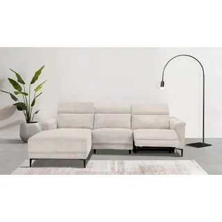 OTTO home Home affaire Ecksofa »Lund Cord, L-Form, 261 cm, man. o. elektr. Relaxfunktion (mit USB-A)« USB-C bei elektrischer Variante und Kopfteilverstellung, beige