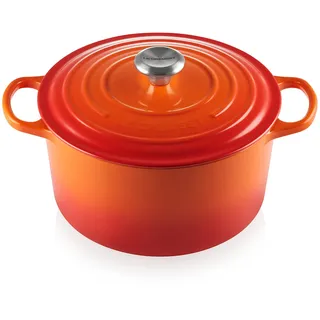 Le Creuset Hoher runder Bräter aus Gusseisen, 26cm, Ofenrot, 21195260902430