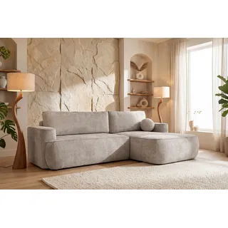 WFL GROUP Ecksofa Chenille 4-Sitzer Beige