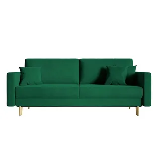 Selsey Valico- Schlafsofa für 3 Personen mit Schlaffunktion, 230 cm, Grün Velvet,