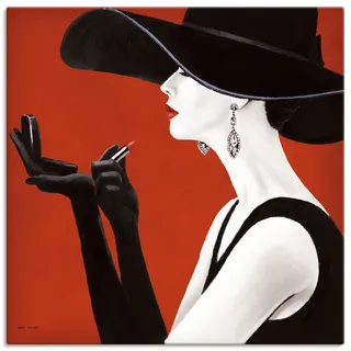 ARTland Leinwandbild ARTLAND "Hut ab II", rot (farbe bild(er): rot), B:30cm H:30cm, Bilder, Leinwandbild, auf Holzrahmen gespannt