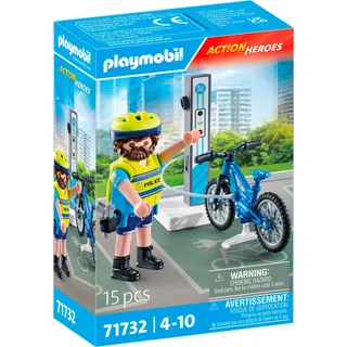 Playmobil® Konstruktions-Spielset »Polizei Fahrradstreife (71732), Playmobil Action Heroes« Made in Europe, bunt