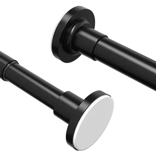 Yeabett 2 Stücke Gardinenstange Ohne Bohren, 48-119.4cm Duschvorhangstange Teleskopstange Klemmstange für Gardinen, Vorhangstange Schwarz
