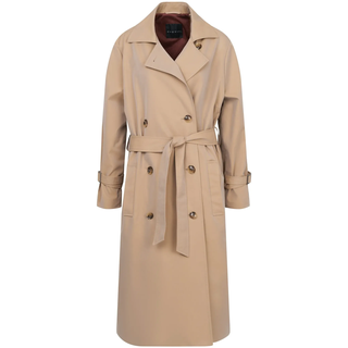 Trenchcoat BUGATTI, Damen, Gr. 46, beige (50, beige), 65% Baumwolle, 35% Polyester, unifarben, regular fit, normaler Saum, Mäntel Trenchcoat, wasserabweisend
