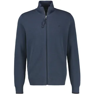 Strickjacke LERROS "Strickjacke in sportiver 2-Tone-Optik", Herren, Gr. 3XL, classic navy, 100% Baumwolle, Strickjacken Strickjacke