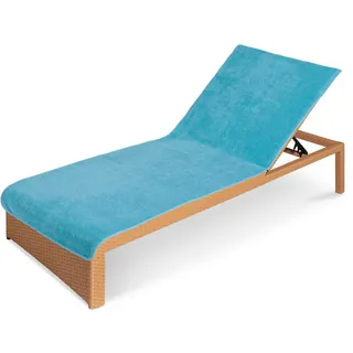 JEMIDI Frottee Schonbezug für Gartenliege Strandliege 75x200cm - Liegenauflage mit Kapuzenüberschlag waschmaschinenfest - versch. Farben
