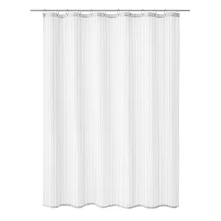 KLEINE WOLKE Duschvorhang Sanna 120 x 200 cm gestreift weiß