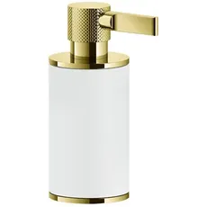 Gessi Inciso Stand-Seifenspender, Behälter weiß matt, 58537, Farbe: Gold PVD