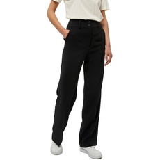 Minus New Ilsa Damen Hosen Größe 46 | Schwarze Hose Damen | Hosen Damen Hoch Tailliert & Breites Bein Keuchen | Damen Hose Elegant In Stylischem Business Look | Pants Mit Lockerer Passform