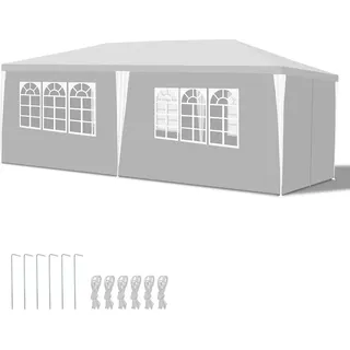 Pavillon Camping Festzelt Wasserdicht Partyzelt Stabiles hochwertiges 3x6m Weiß - Weiß