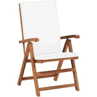 vidaXL Garten-Liegestühle 2 Stk. mit Auflagen Massivholz Teak - Creme