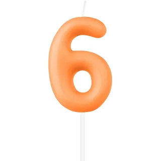 Macaron Orange Zahl 6 Kerzen, Orange 6th Geburtstag Kerzen, Macaron Happy Birthday Kerze für Kuchen, süße Kuchendekoration, Macaron Orange Cake Topper für Mädchen Jungen Geburtstagsdekorationen