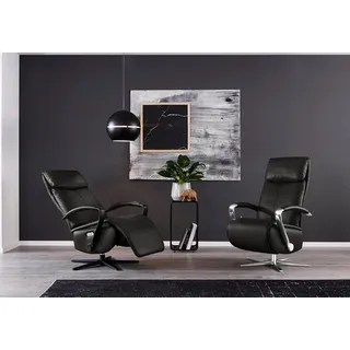 W.Schillig Relaxsessel rumbaa Leder 68 x 111 x 82 cm schwarz mit Kissen und Kopfteil