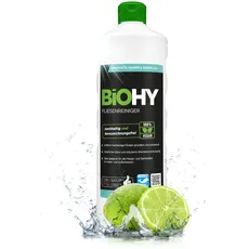 BiOHY Fliesenreiniger (1l Flasche) | Bio Reiniger für Wand- & Bodenfliesen aller Art | Intensiver Kalkentferner | Streifenfreie Reinigung für Wohnzimmer, Küche & Bad | Innen & Außenbereich