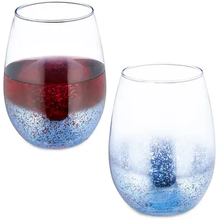 Relaxdays Weinglas ohne Stiel 0,5 l 2 St.