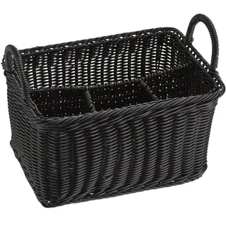 APS Besteckkorb ECONOMIC mit 4 Fächern 18 x 26 cm Höhe 15 cm Schwarz