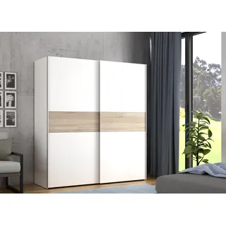 Forte Schwebetürenschrank Longline 170,3 x 190,5 x 61,2 cm Weiß