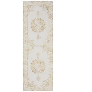 benuta Vintage-Läufer George waschbar 80x240 cm , Creme, Gelb , Kunststoff , Vintage , Rechteckig , 80x240 cm , Oeko-Tex® Standard 100 , in verschiedenen Größen erhältlich, rutschfeste Unterfläche, waschbar , Teppiche und Böden, Teppiche, Teppichläufer, Läufer