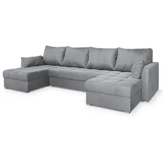 masseno Ecksofa NAKO M Polyester 3-Sitzer Hellgrau