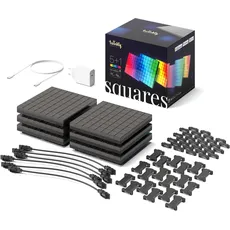 Twinkly Squares Starter Kit, RGB LED Paneelen, Enthält 1 Hauptpaneel und 5 Erweiterungspaneele, Kompatibel mit HomeKit, Alexa und Google Home, Gaming- und Streaming-Lichter, 16M+ Farben