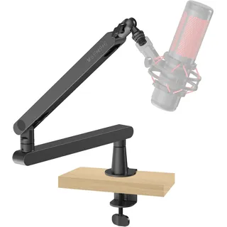 Sensic SA-30 LP Low Profile Mikrofonständer Tisch mit 360° drehbarem Mikrofonarm, für Streaming mit integriertem Kabelmanagement, Universelle Mikrofon Halterung, Boom Arm