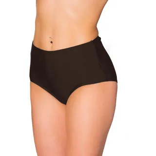 Bikini-Hose AQUARTI "Bikinihose Aquarti Damen Bikinihose Bikini-Slip mit Hohem Bund", Damen, Gr. 42, N-Gr, braun, Obermaterial: 80% Polyamid PA. 20% Elasthan EL., Badehosen Bikini-Hose