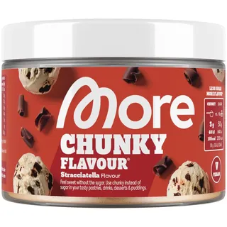 MORE Chunky Flavour, Stracciatella, 150 g, vegan, Geschmackspulver zum Süßen, ohne viel Zucker und Kalorien, mit Inulin und Laktase, geprüfte Qualität - made in Germany