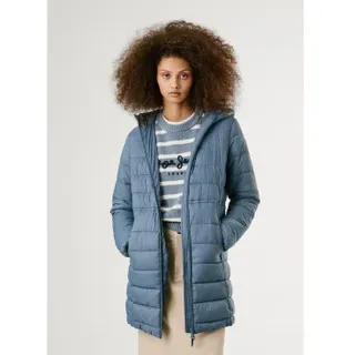 Pepe Jeans für Damen. PL4024372 Sally Mantel Lang blau (S), Lässig, Polyamid